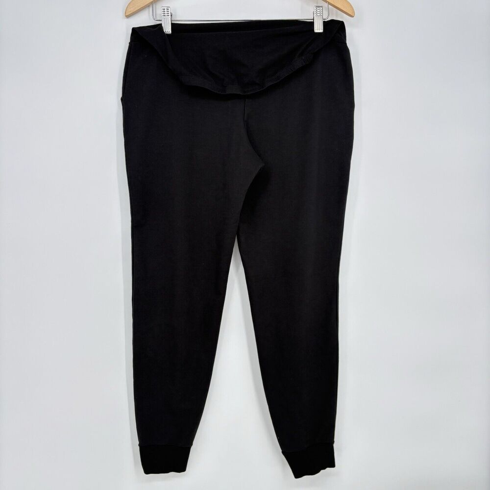Maternity Jogger Pants Womens Large Black Over Belly Comfort Lounge Activewear